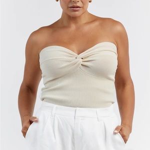 ANIKA TWISTED CREAM KNIT TOP